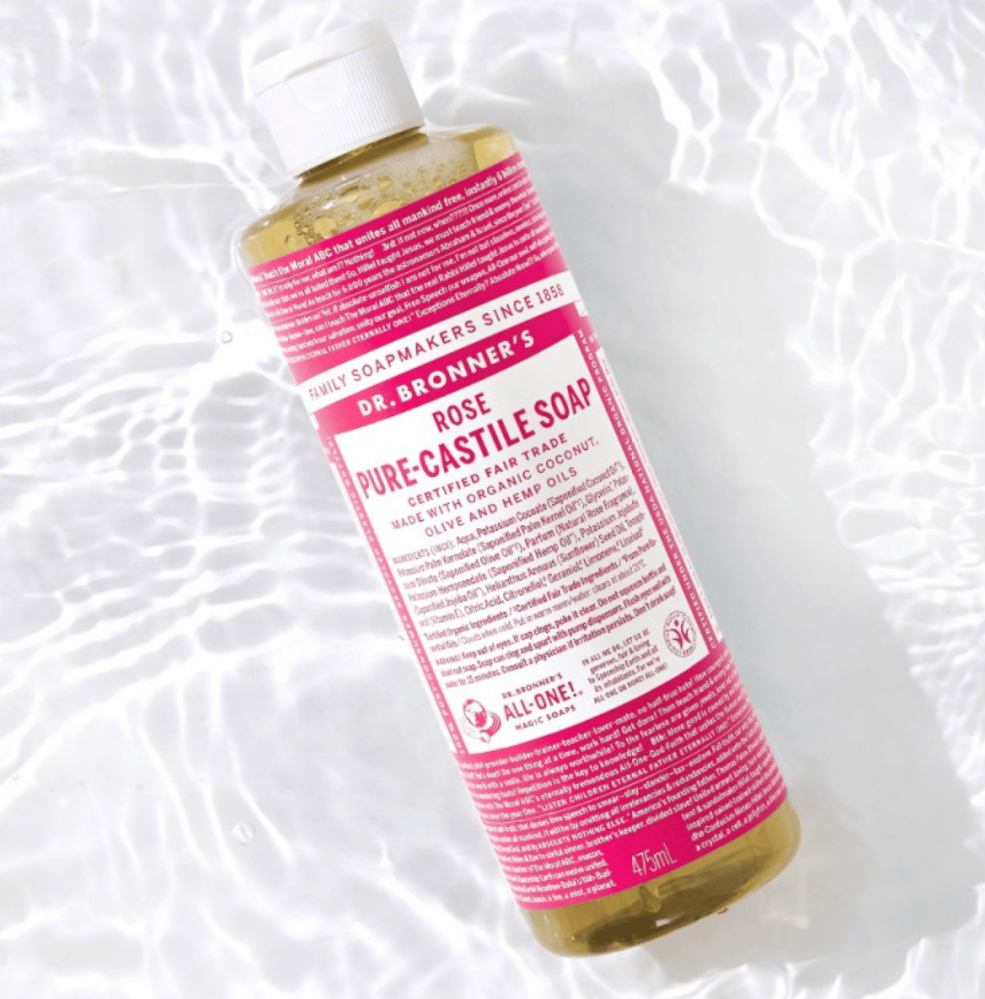 Rose Pure Castile Soap, 475ml, 1pack - Image 4