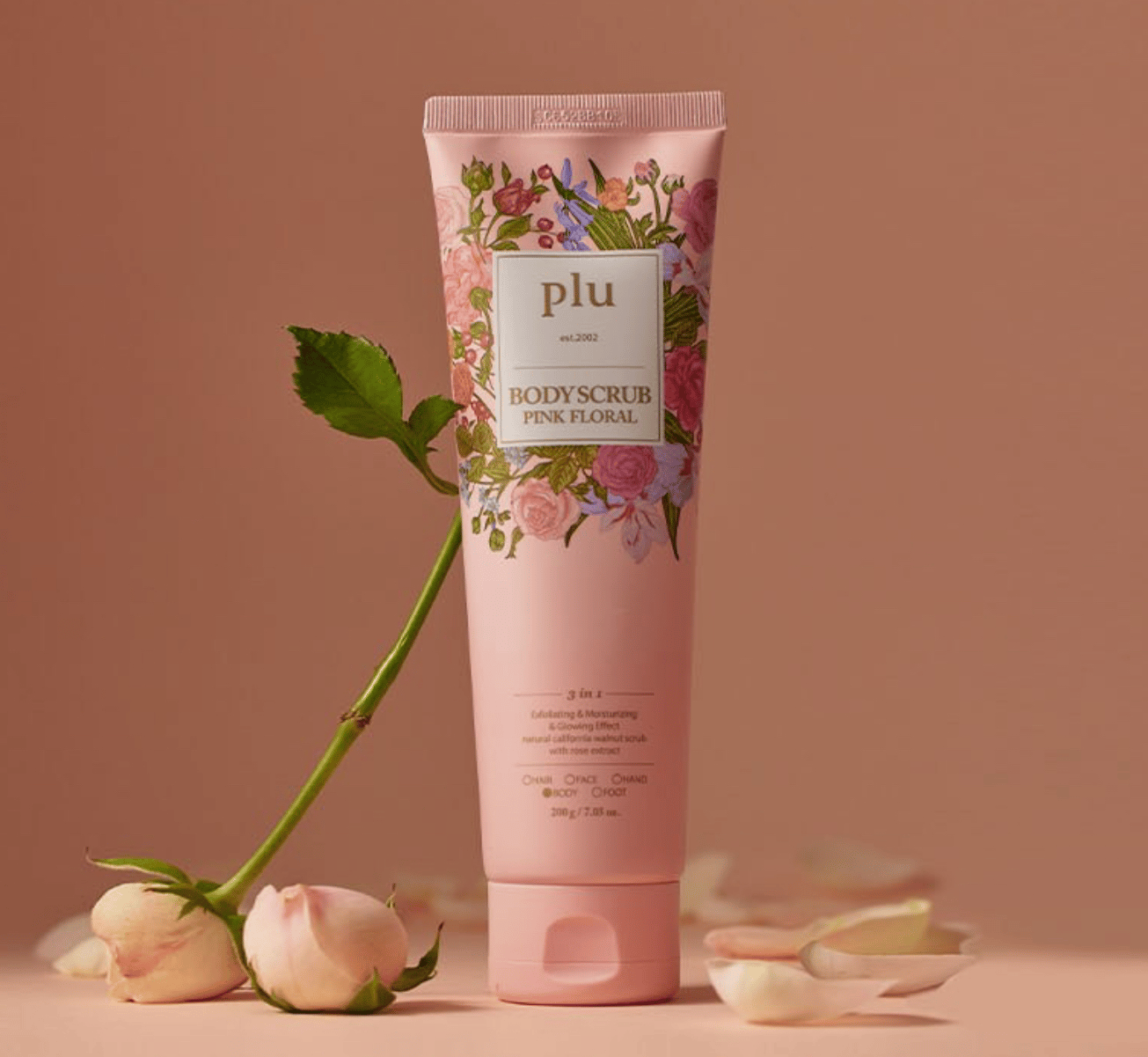 Body Scrub Pink Floral, 200g, 1pack - Image 2