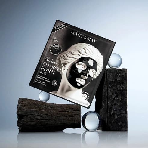 Vegan Collagen Charcoal PDRN Mask, 4ea, 1pack - Image 4