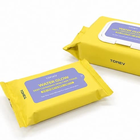 Water Glow Deep Cleansing Skincare Tissue, 60eax2, 1pack - Image 3