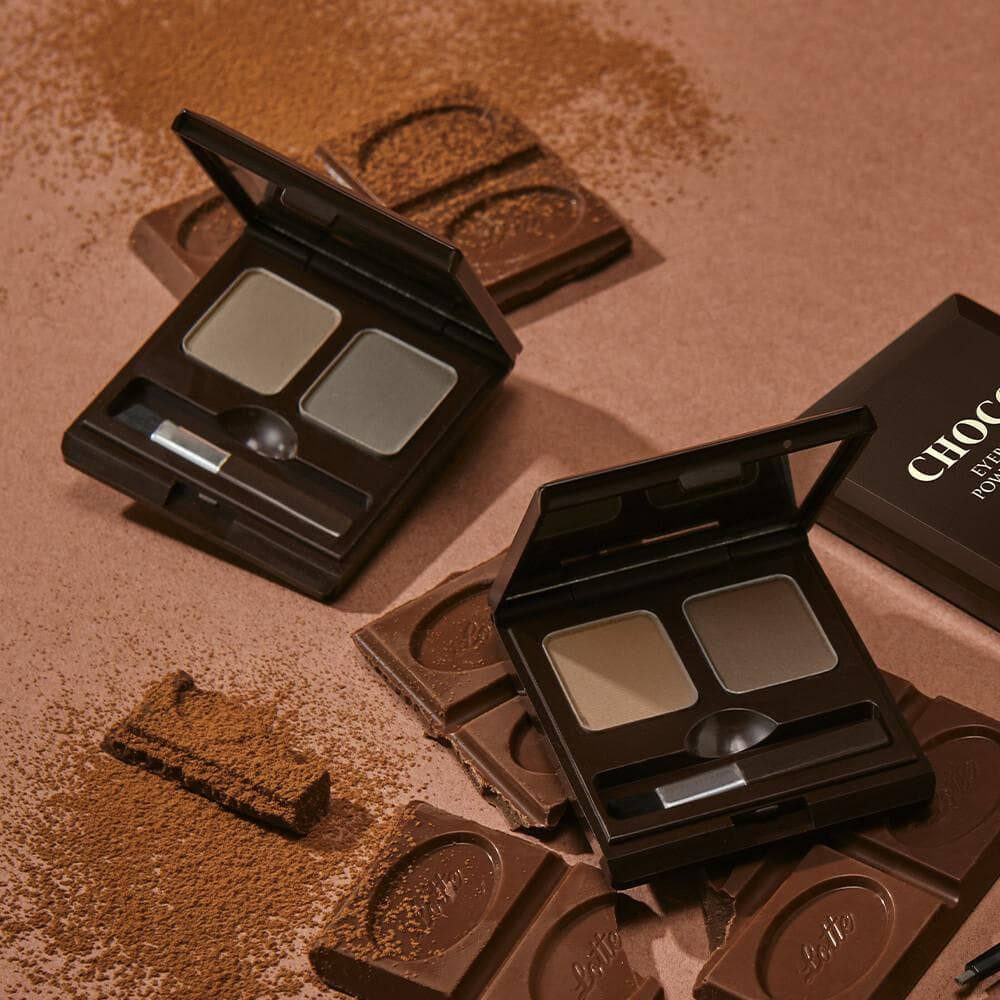 Choco Eyebrow Powder Cake, 2.6g, 01 Gray Khaki Black, 1pack - Image 2