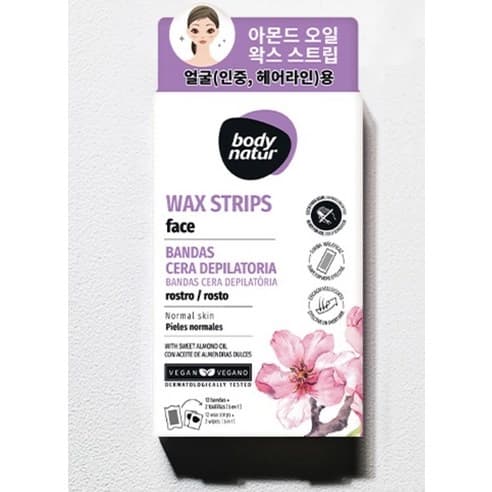 Hair Removal Wax Strips Face with Sweet Almond Oil, 12ea, 1pack - Image 5