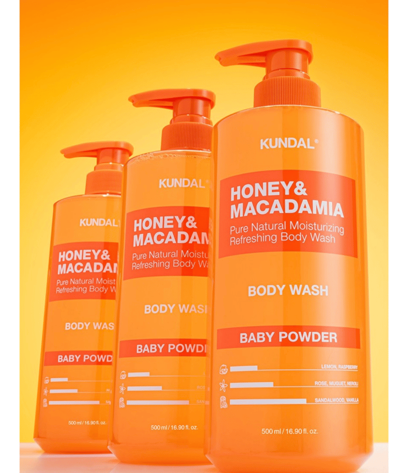 Honey & Macadamia Pure Body Wash [Pink Grapefruit], 500ml, 1pack - Image 3