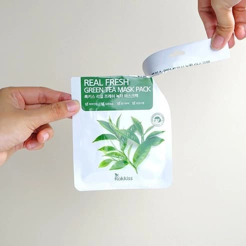 Real Fresh Green Tea Sheet Mask, 50ea, 1pack - Image 3
