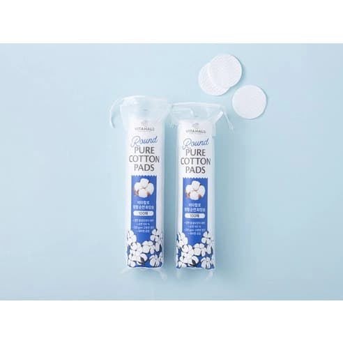 Round Pure Cotton Pads, 100ea - Image 2
