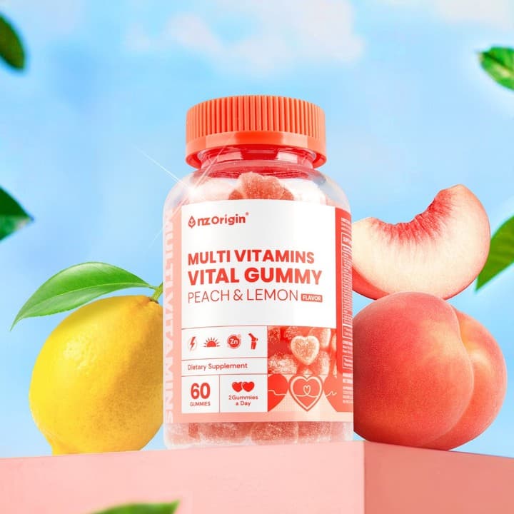 [UK EXCLUSIVE] Multi Vitamins Vital Gummy [Peach & Lemon], 60ea, 1pack - Image 2