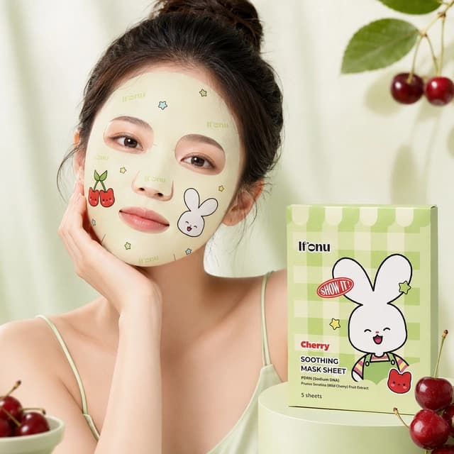 Cherry Soothing Sheet Mask, 5ea, 1pack - Image 2